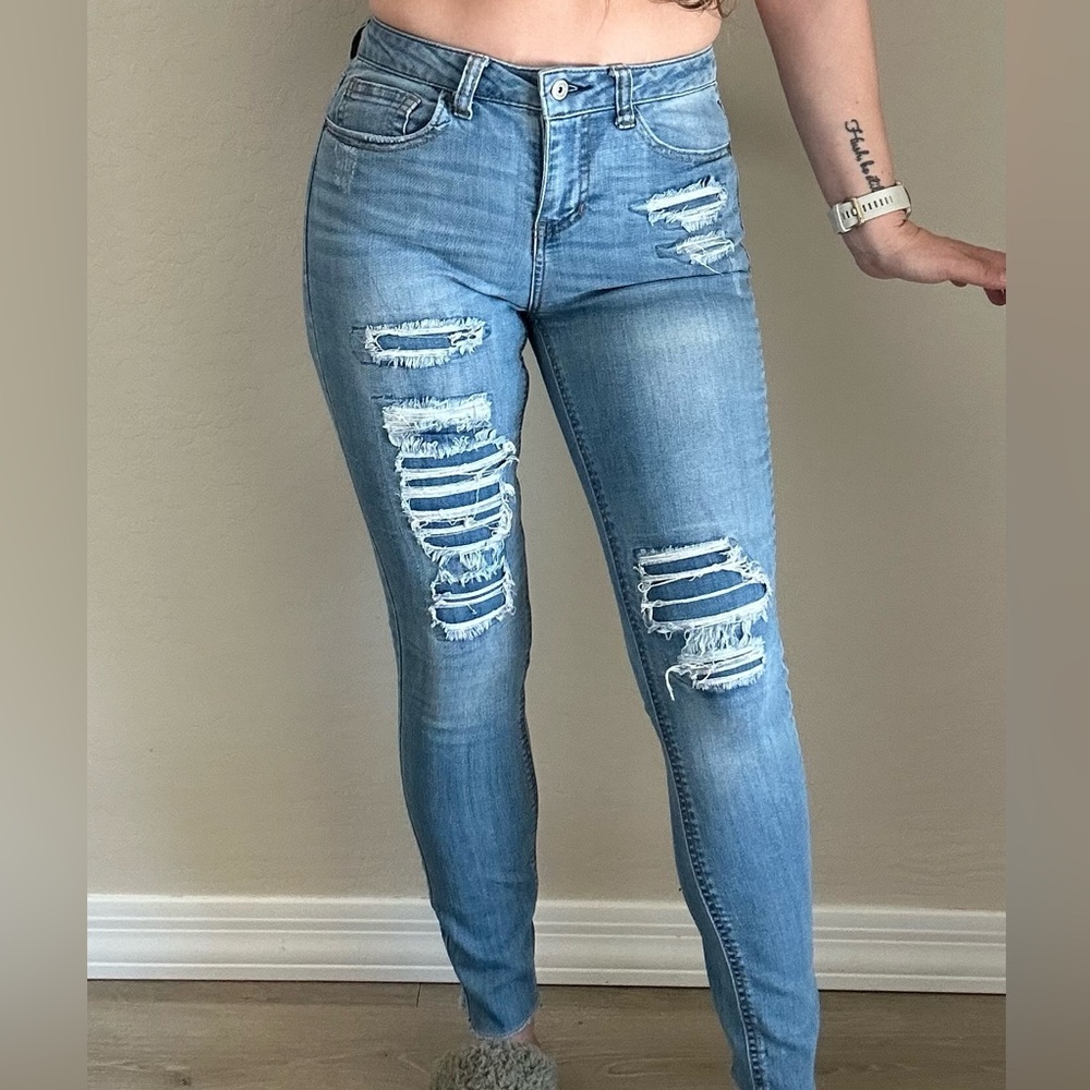 Distressed Skinny Jeans - Picture 2 of 8